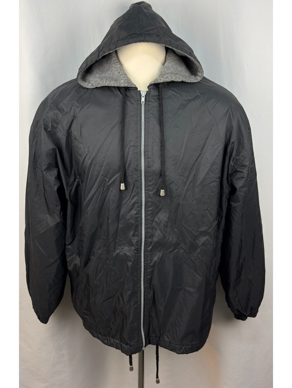 Vintage 90s Dash Classics Black Fleece Lined Windbreaker Jacket Men's Size L